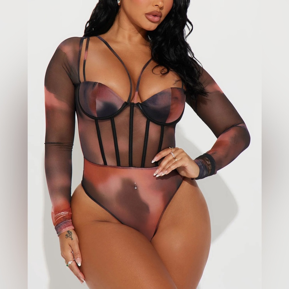 Long Sleeve Mesh Bodysuit | Fashion Nova